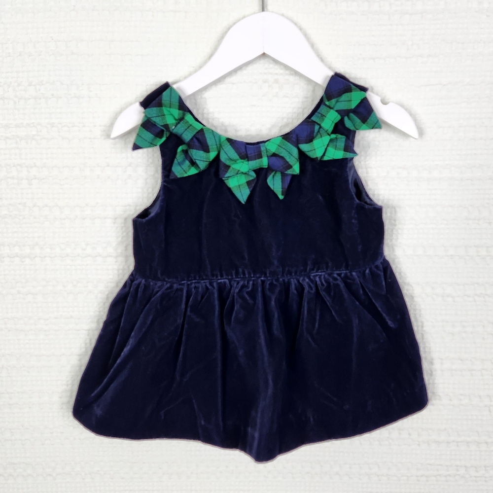 Janie and Jack Velvet Bow Top